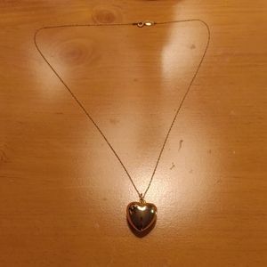 Vintage 925 Gold Delicate Necklace w Heart Charm